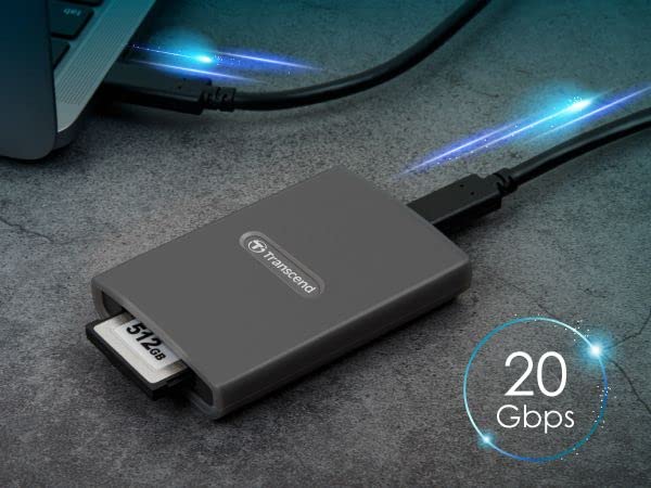 Transcend CFexpress Type-B-Card Reader, USB 3.2 Gen 2x2, Type C Transcend CFexpress Type-B-Card Reader, USB 3.2 Gen 2x2, Type C
